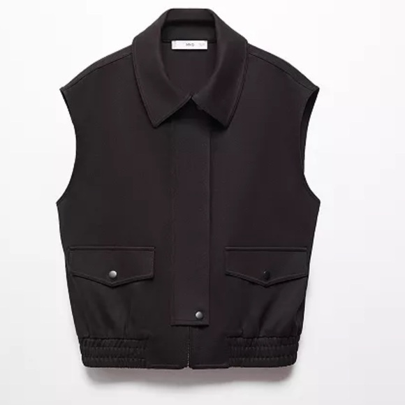 New Mango Black zipper Vest - Picture 1 of 7